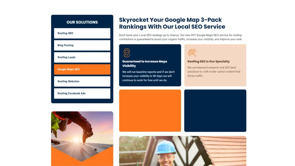 Animated product demo showing how SEO services help rooftop businesses attract more customers and improve online visibility