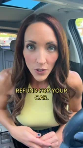 User-generated content video demonstrating how a service helps customers obtain refunds for defective vehicles kept longer than expected