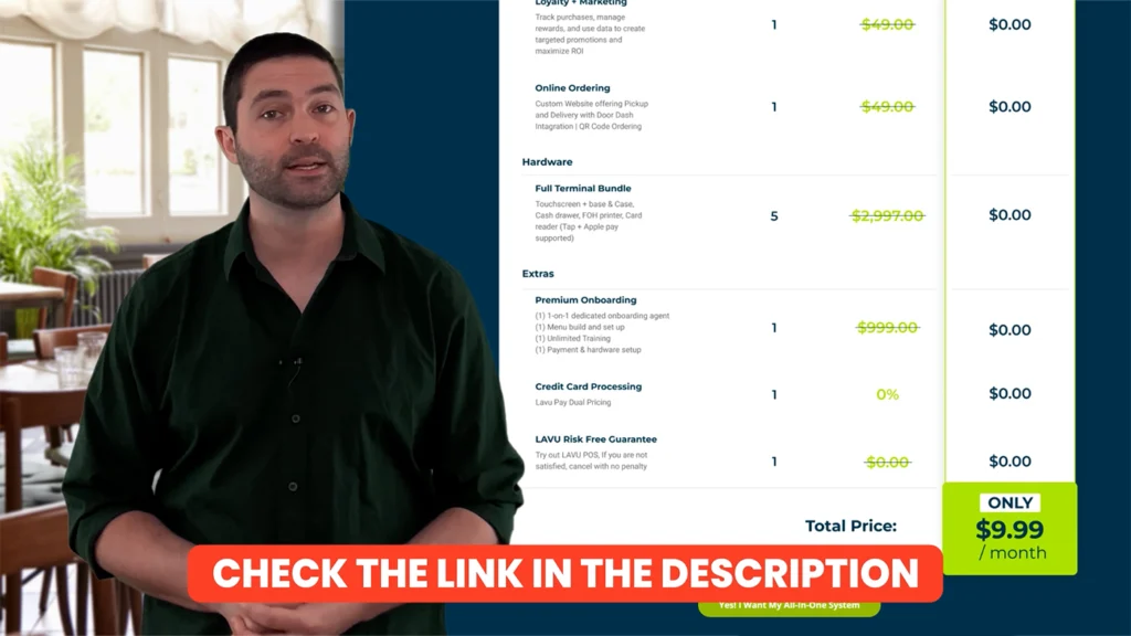 Service explainer video showing a POS solution for restaurants with screen recordings and product demonstrations