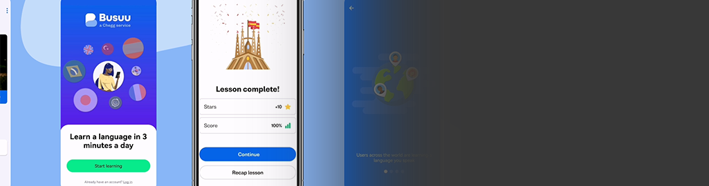 Motion design explainer about language app services