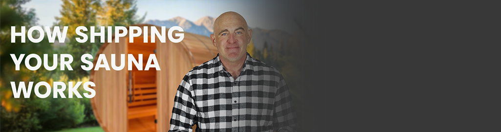 Motion design explainer video demonstrating how shipping saunas are packaged, delivered, and installed