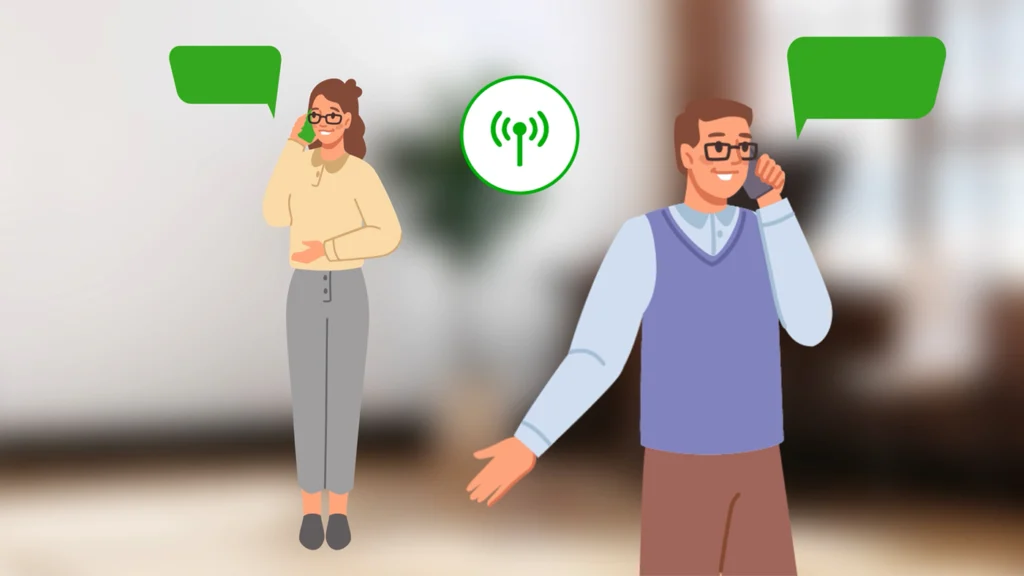 Motion graphics explainer video illustrating dual phone line functionality on one mobile device