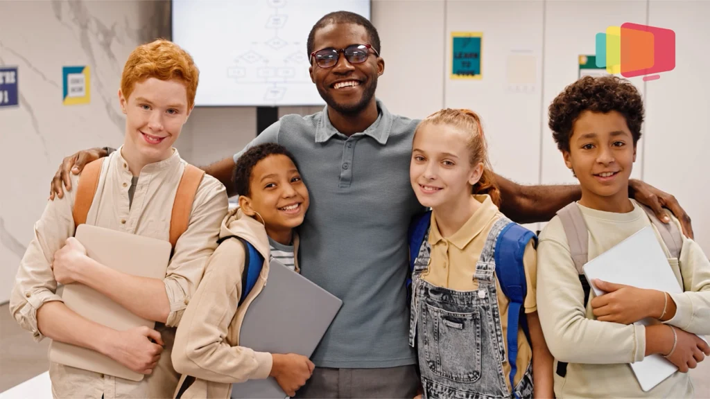 Stock video showing the benefits of educational IT equipment and services for students